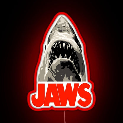 Jaws Great White Shark Rgb Led Neon Sign Pop Wall Art - Shineneon