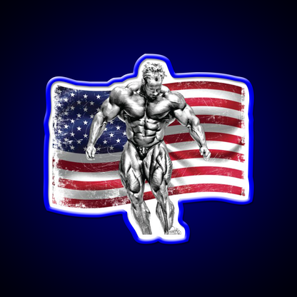 Jay Cutler Quad Stomp Flag Gym Fitness Led Neon Sign Rgb Color