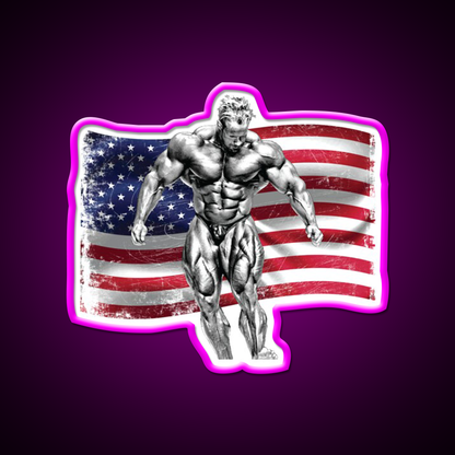 Jay Cutler Quad Stomp Flag Gym Fitness Led Neon Sign Rgb Color