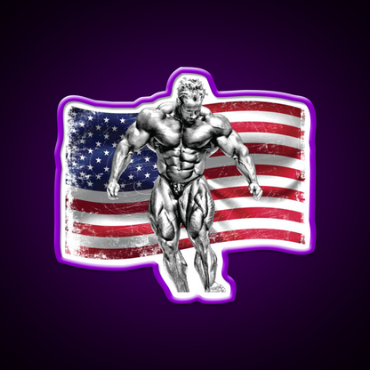 Jay Cutler Quad Stomp Flag Gym Fitness Led Neon Sign Rgb Color