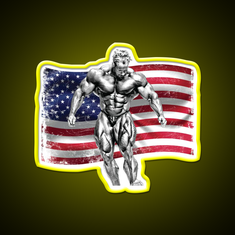 Jay Cutler Quad Stomp Flag Gym Fitness Led Neon Sign Rgb Color