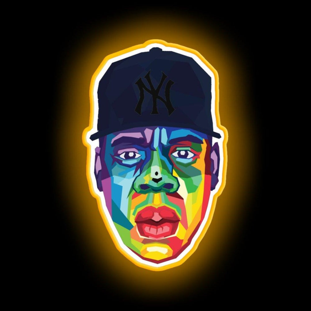 Jay Z Rapper Neon Sign - Custom LED neon sign front view