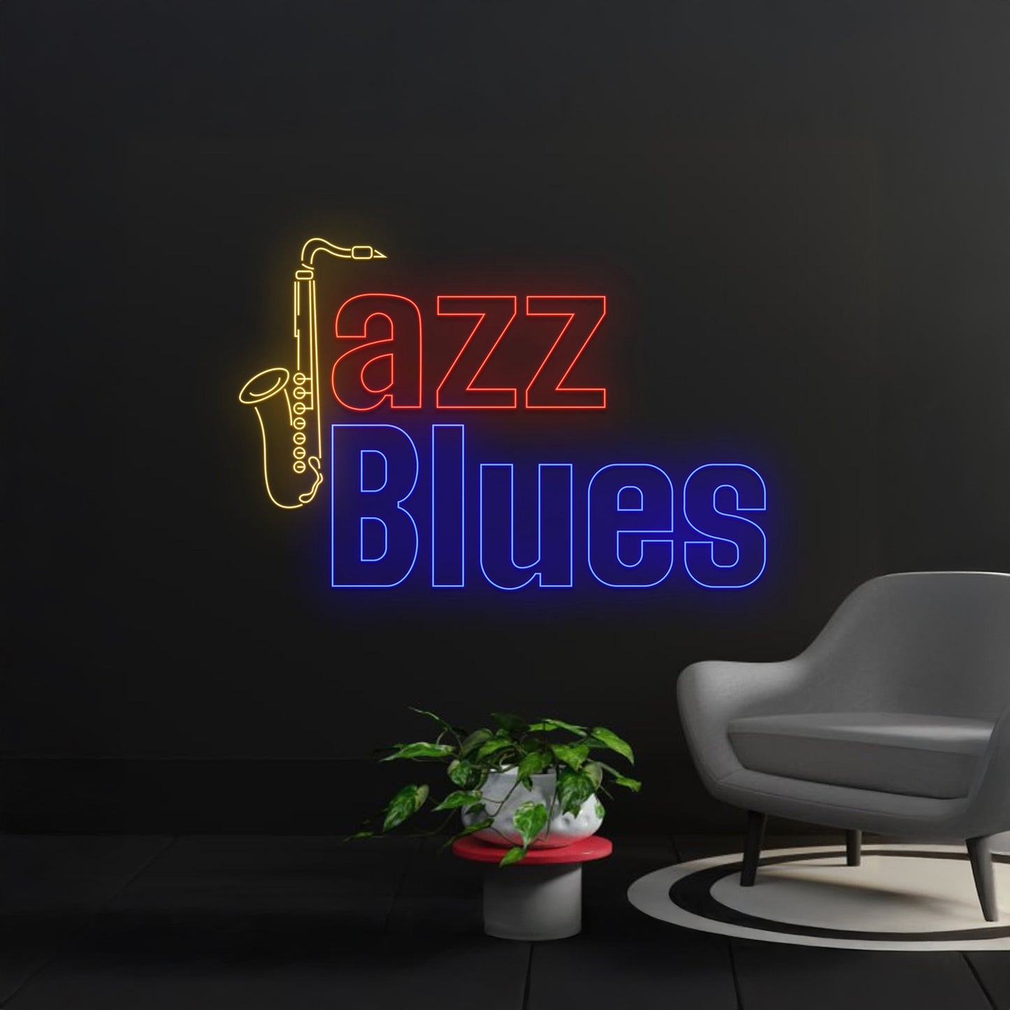 Jazz Blues Saxophone Led Sign