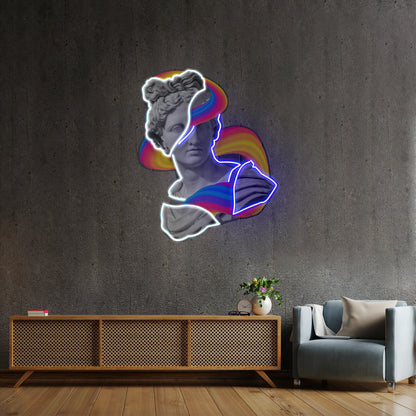 Jazzy Apollo Statue Neon Acrylic Artwork - LED neon sign view 8