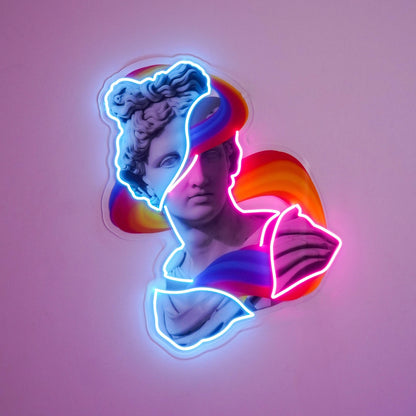 Jazzy Apollo Statue Rainbow Uv Printed Led Neon Sign For Art Studio Decor | Shineneon