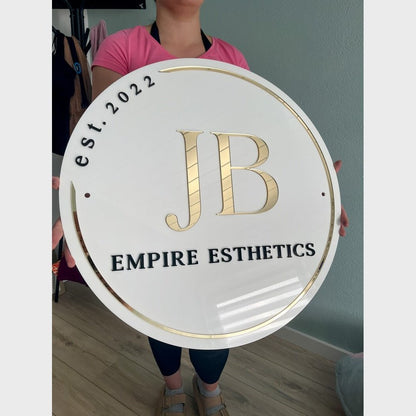 Jb Empire Esthetics Acrylic Business Logo Sign - Shineneon