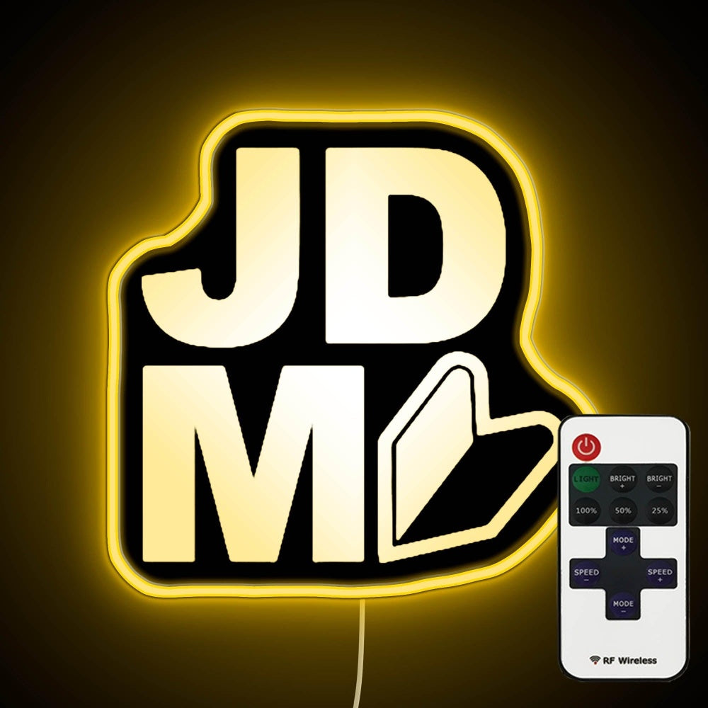 Jdm Logo Neon Sign - Custom LED neon sign front view