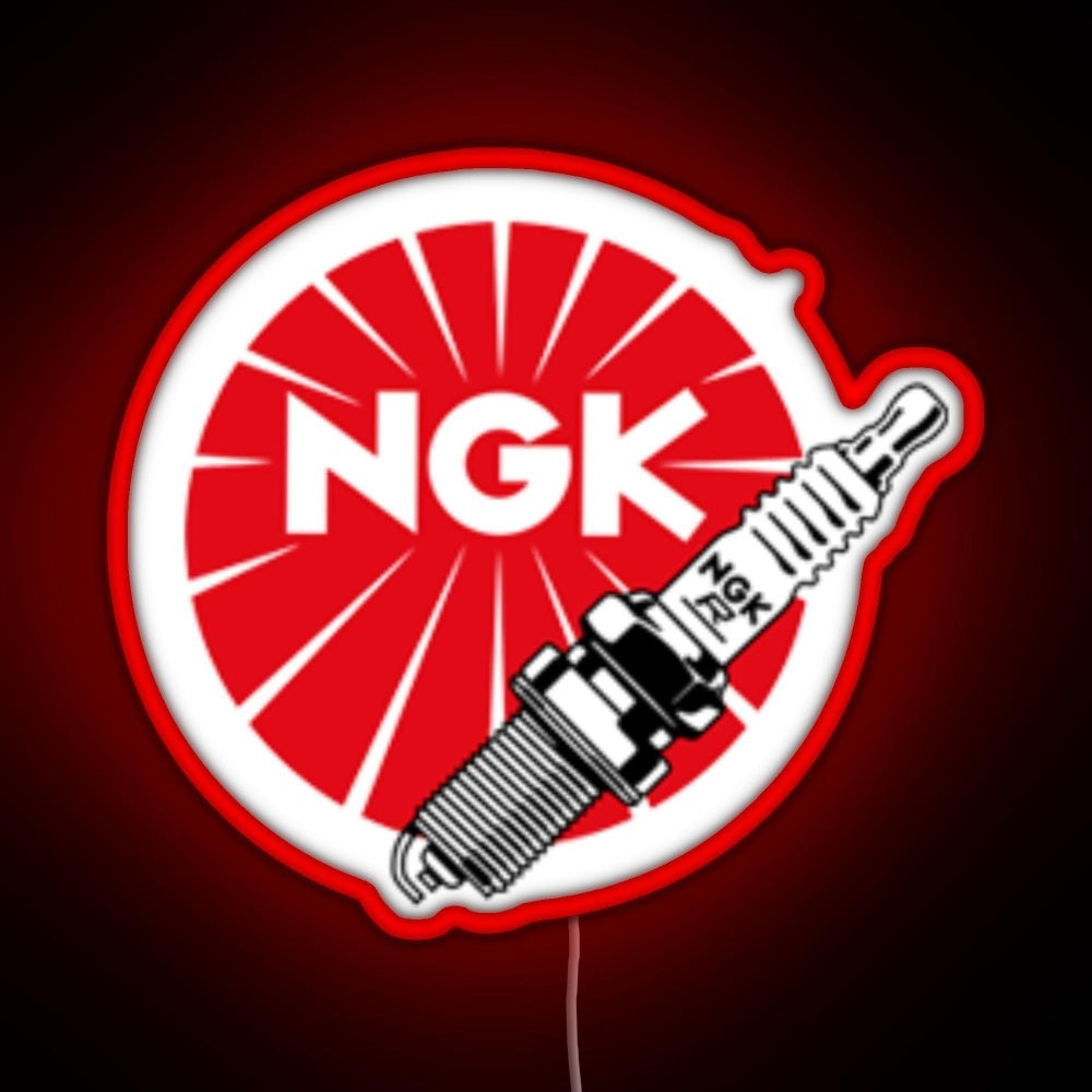 Jdm Spark Plugs Ngk Racing Rgb Neon Sign - Custom LED neon sign front view