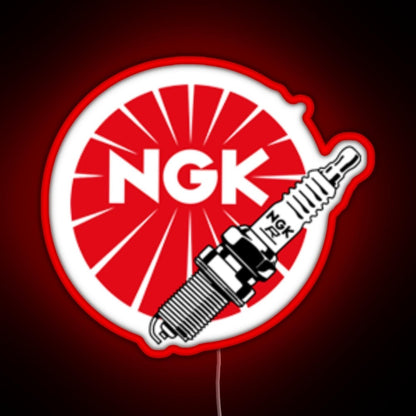 Jdm Spark Plugs Ngk Racing Rgb Neon Sign - Custom LED neon sign front view