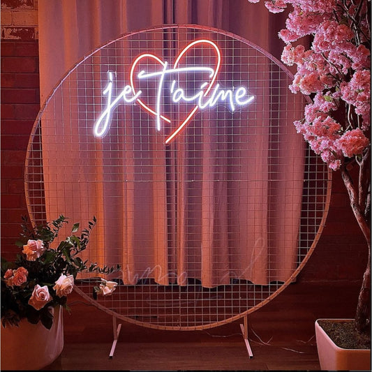 Je Taime French Led Sign Business Neon Signs Wall Art