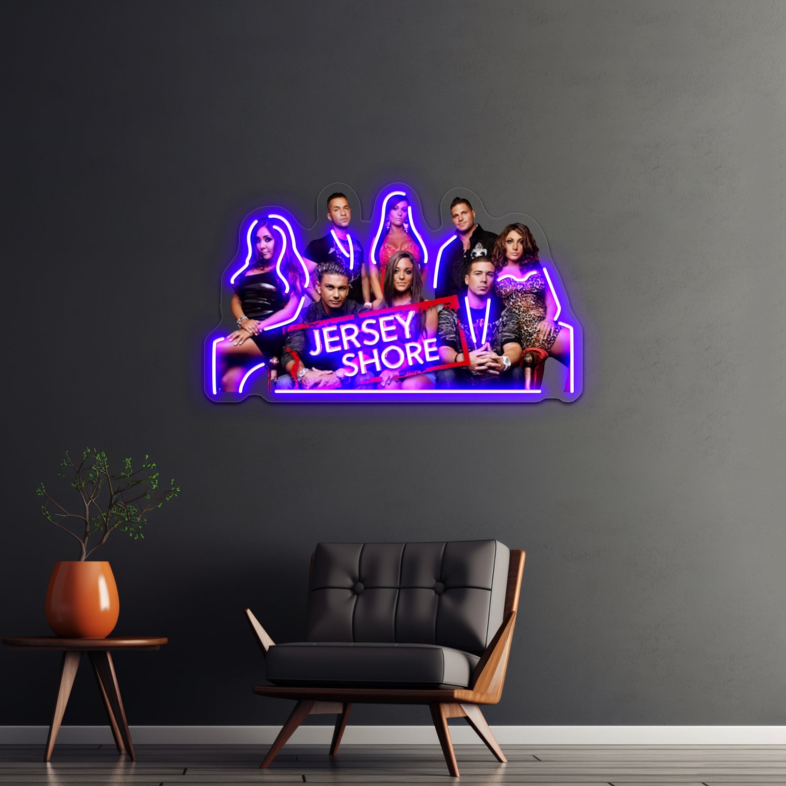 Jersey Shore Artwork Neon Signs For Sale - Neon sign mounted on wall in room