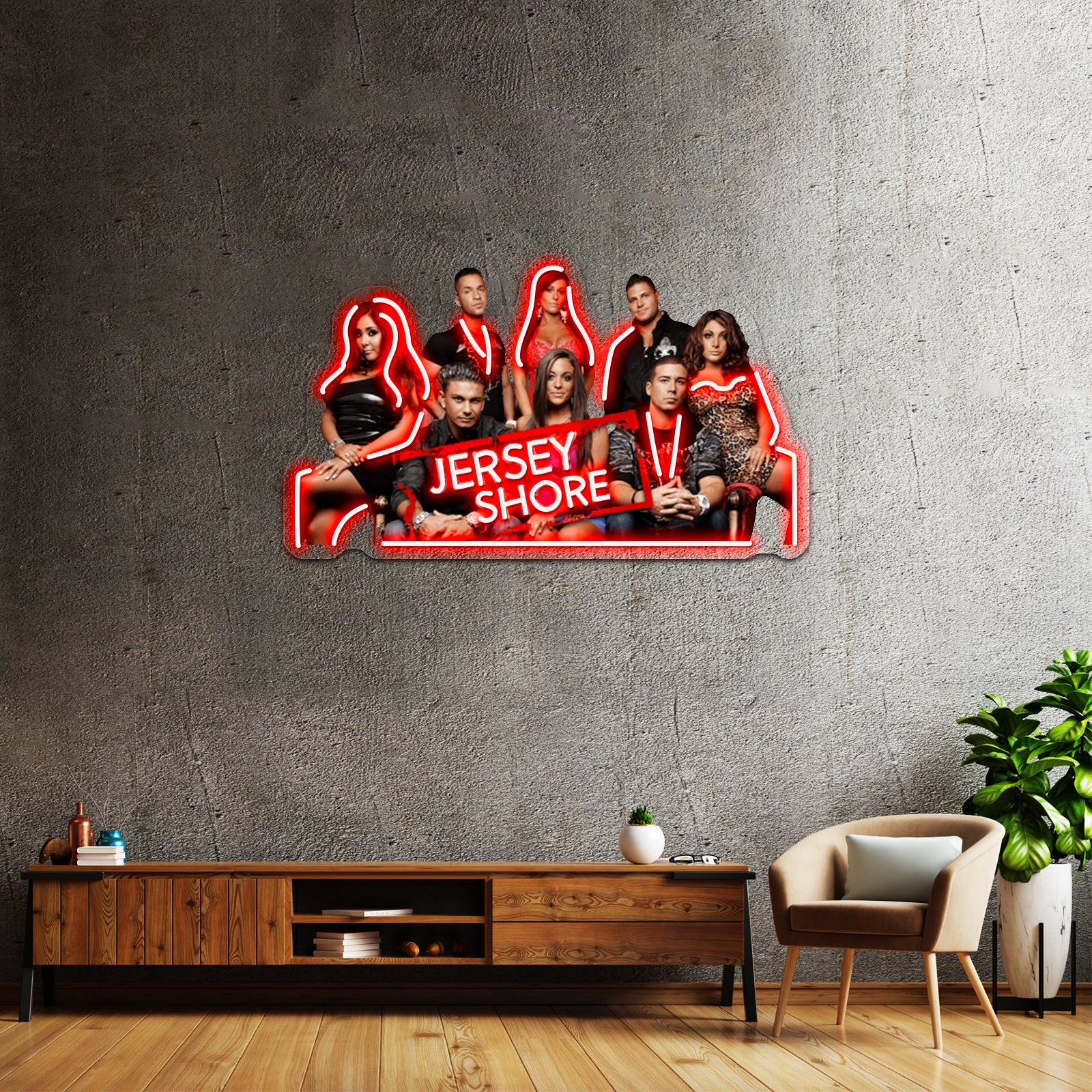 Jersey Shore Artwork Neon Signs For Sale - Custom LED neon sign front view