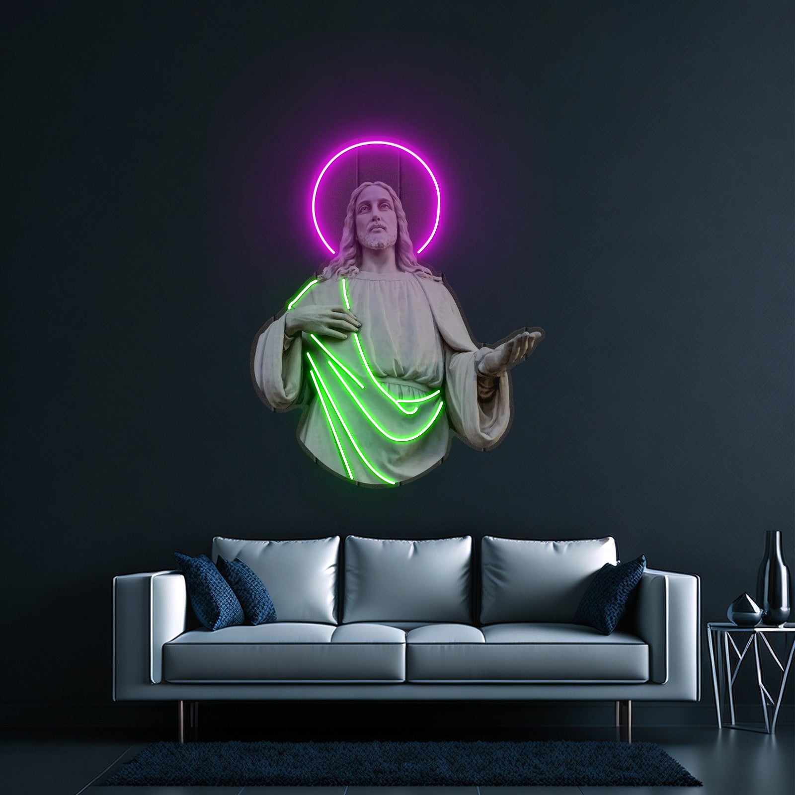 Jesus Christ Led Neon Artwork For Sale - LED neon sign close-up detail