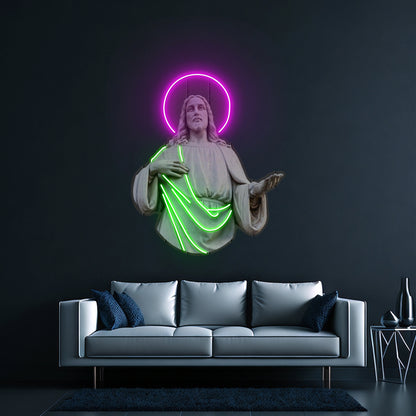 Jesus Christ Led Neon Artwork For Sale - LED neon sign close-up detail