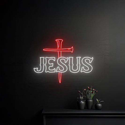 Jesus Cross Neon Sign