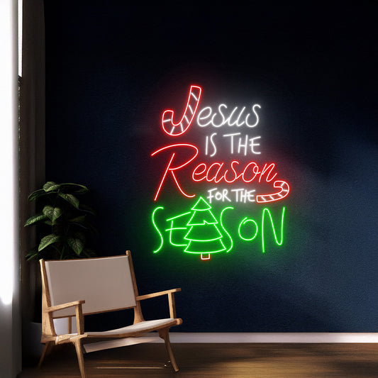 Jesus Is The Reason For The Season Led Neon Light