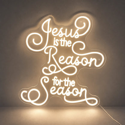 Jesus Is The Reason For The Season LED Neon Sign Man Cave Neon Sign high-converting product image