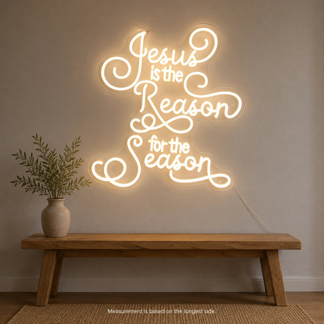 Jesus Is The Reason For The Season LED Neon Sign Man Cave Neon Sign color grid