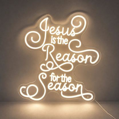 Jesus Is The Reason For The Season LED Neon Sign Man Cave Neon Sign - Shineneon