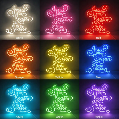 Jesus Is The Reason For The Season LED Neon Sign Man Cave Neon Sign - Shineneon