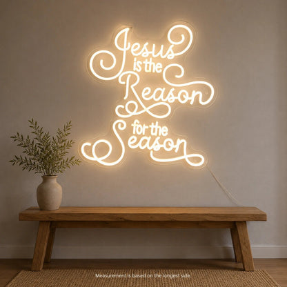 Jesus Is The Reason For The Season LED Neon Sign Man Cave Neon Sign - Shineneon
