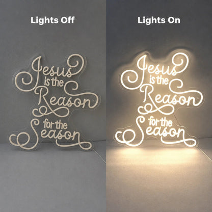 Jesus Is The Reason For The Season LED Neon Sign Man Cave Neon Sign - Shineneon