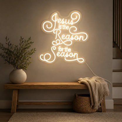 Jesus Is The Reason For The Season LED Neon Sign Man Cave Neon Sign - Shineneon