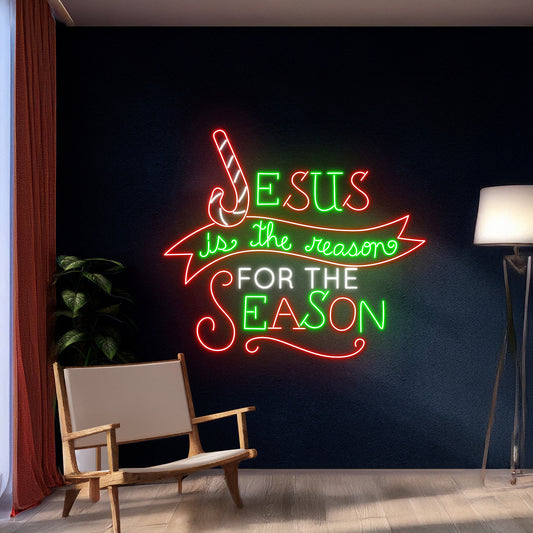 Jesus Is The Reason For The Season Neon Sign