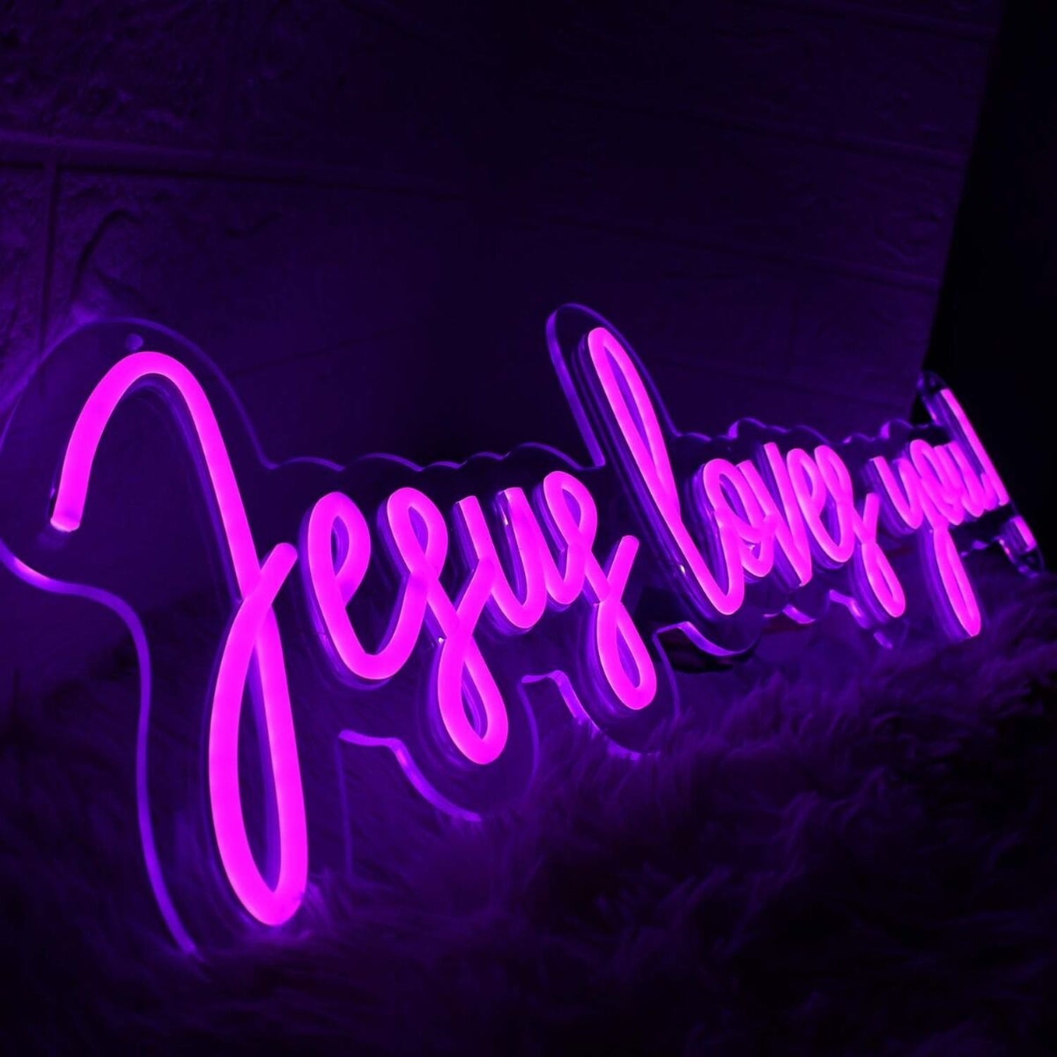 Jesus Loves You Purple Led Neon Sign | Shineneon