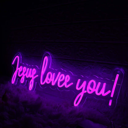 Jesus Loves You Purple Led Neon Sign - Shineneon