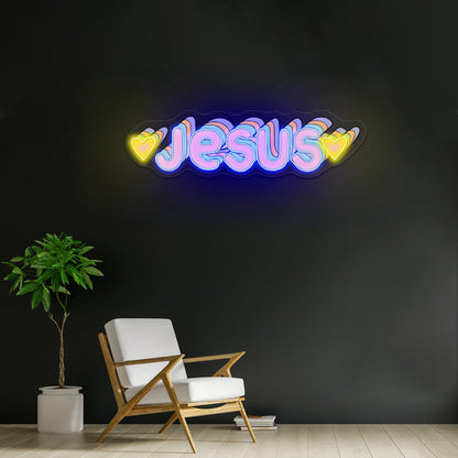 Jesus Multicolor Artwork Funny Neon Signs - Shineneon