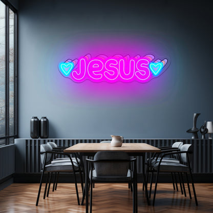 Jesus Multicolor Artwork Funny Neon Signs