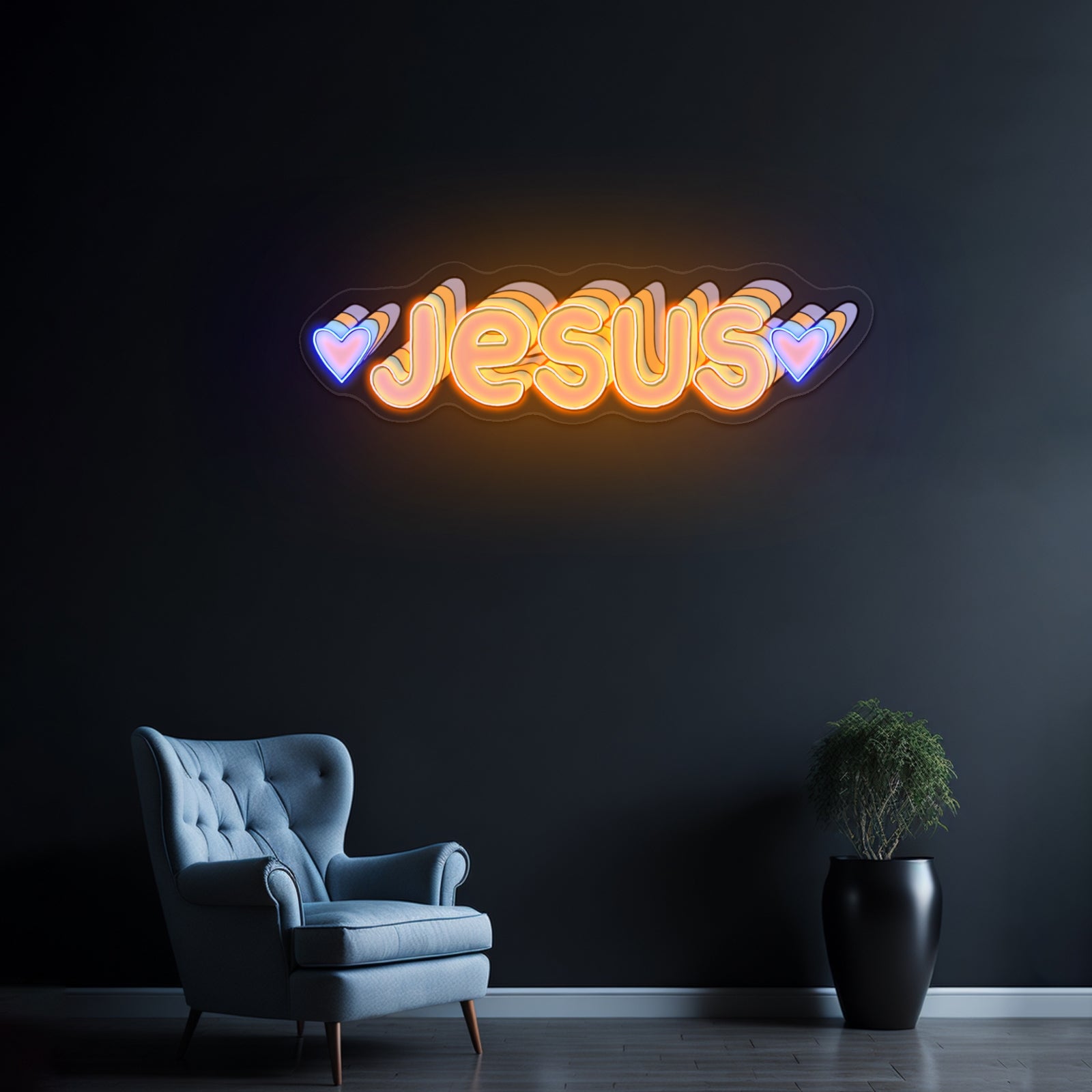 Jesus Multicolor Artwork Funny Neon Signs
