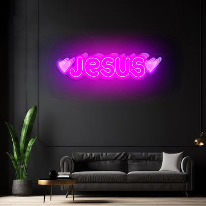 Jesus Multicolor Artwork Funny Neon Signs