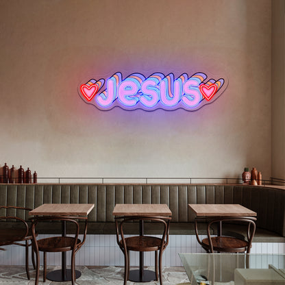Jesus Multicolor Artwork Funny Neon Signs
