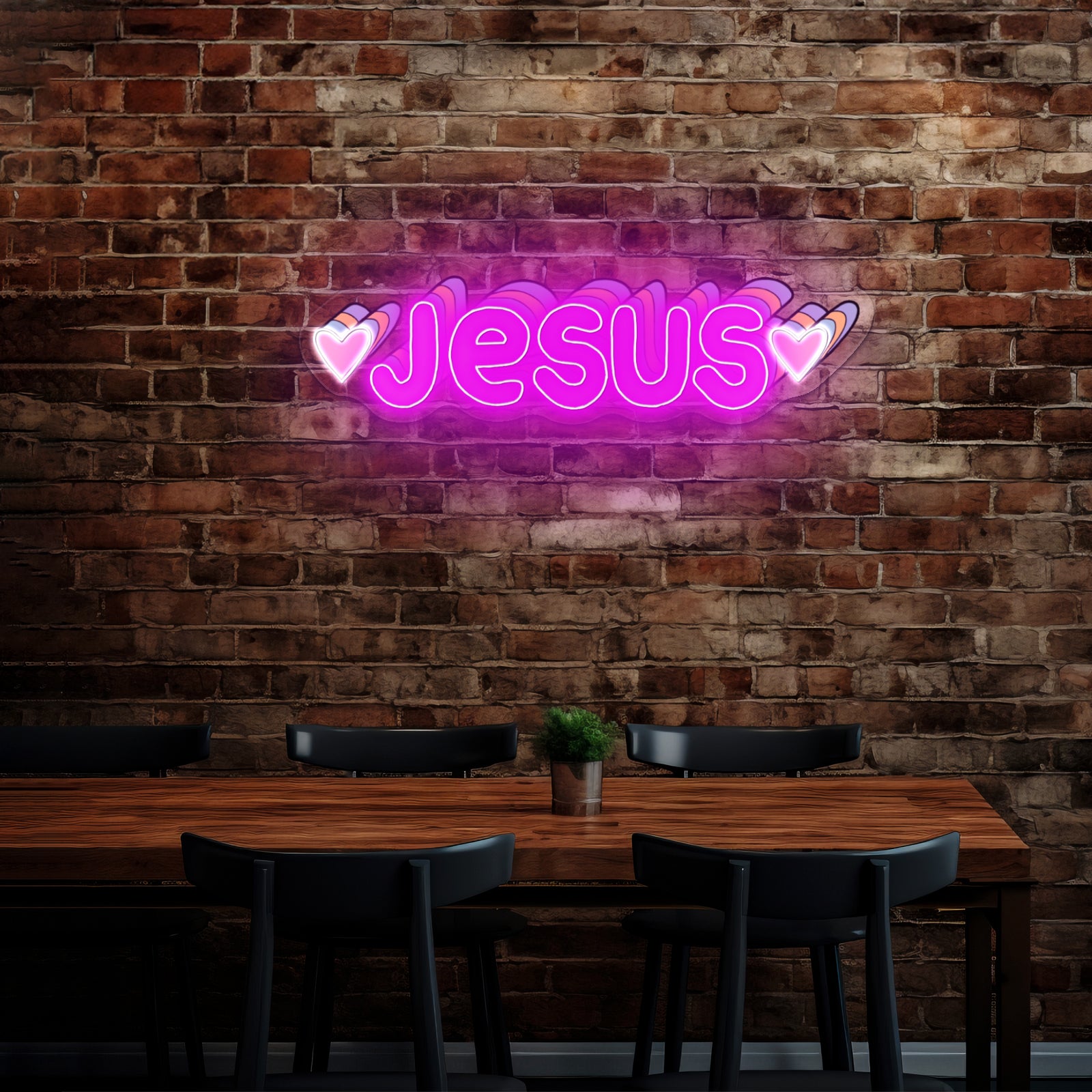 Jesus Multicolor Artwork Funny Neon Signs