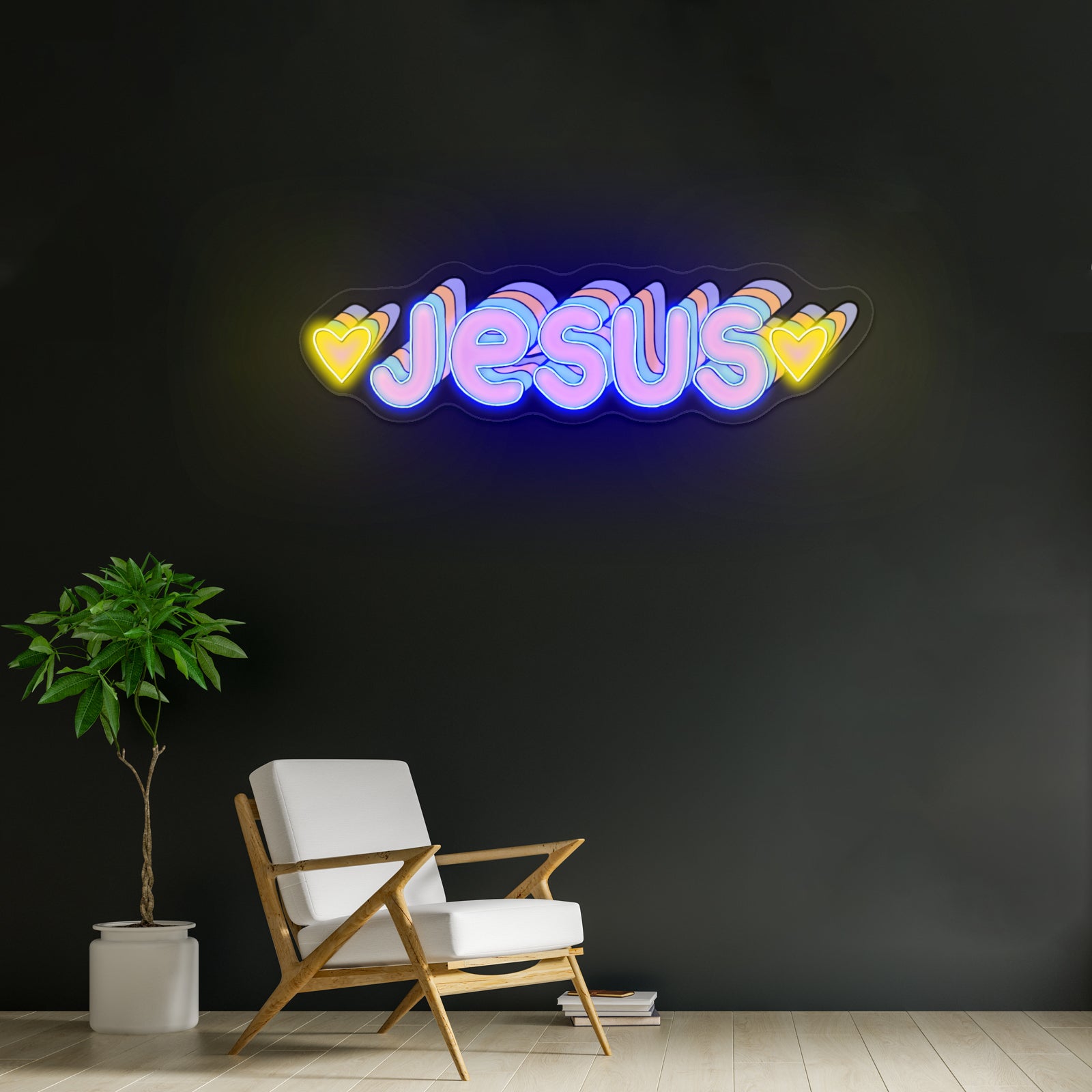 Jesus Multicolor Artwork Funny Neon Signs