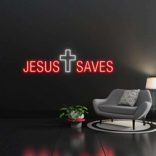 Jesus Saves Cross Led Neon Signs