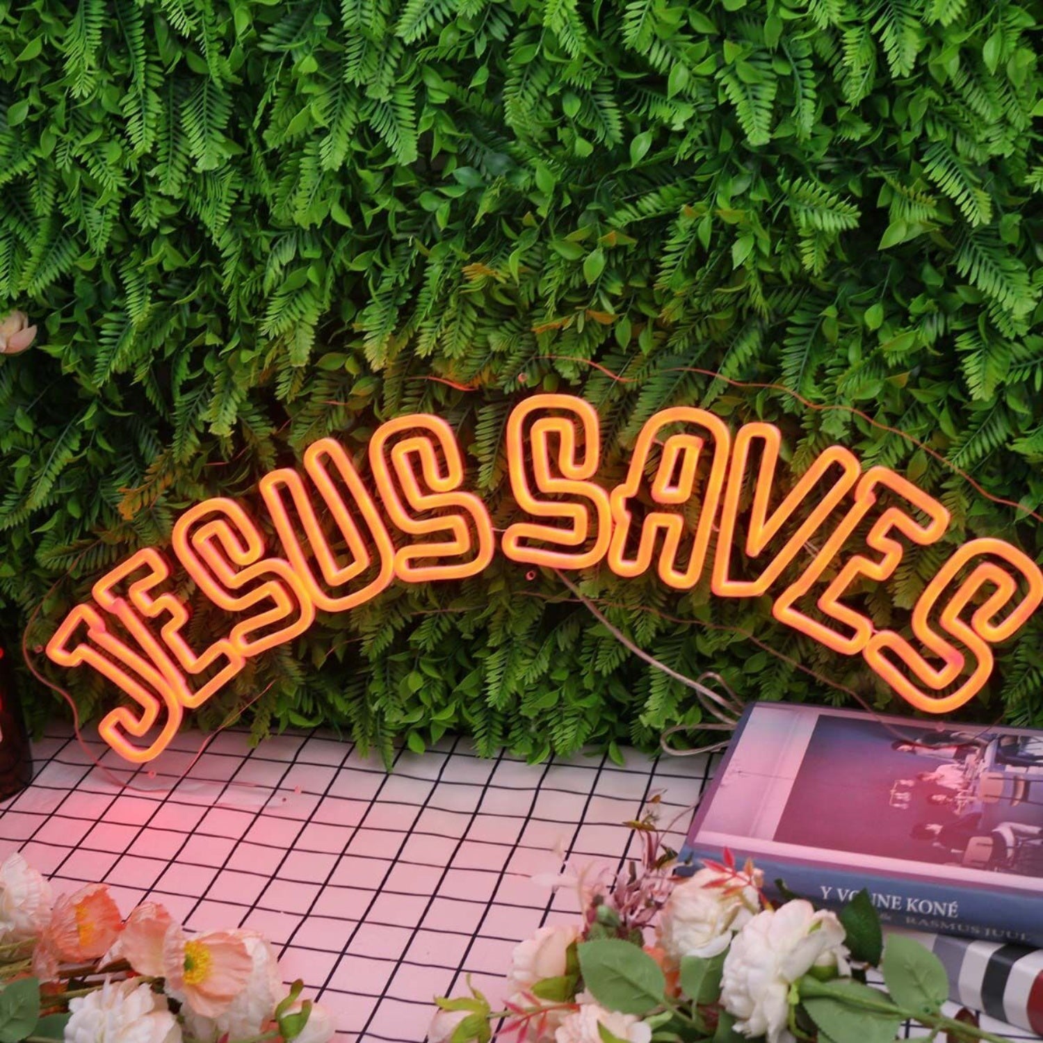 Jesus Saves Orange Led Neon Sign For Religious And Spiritual Spaces - Shineneon