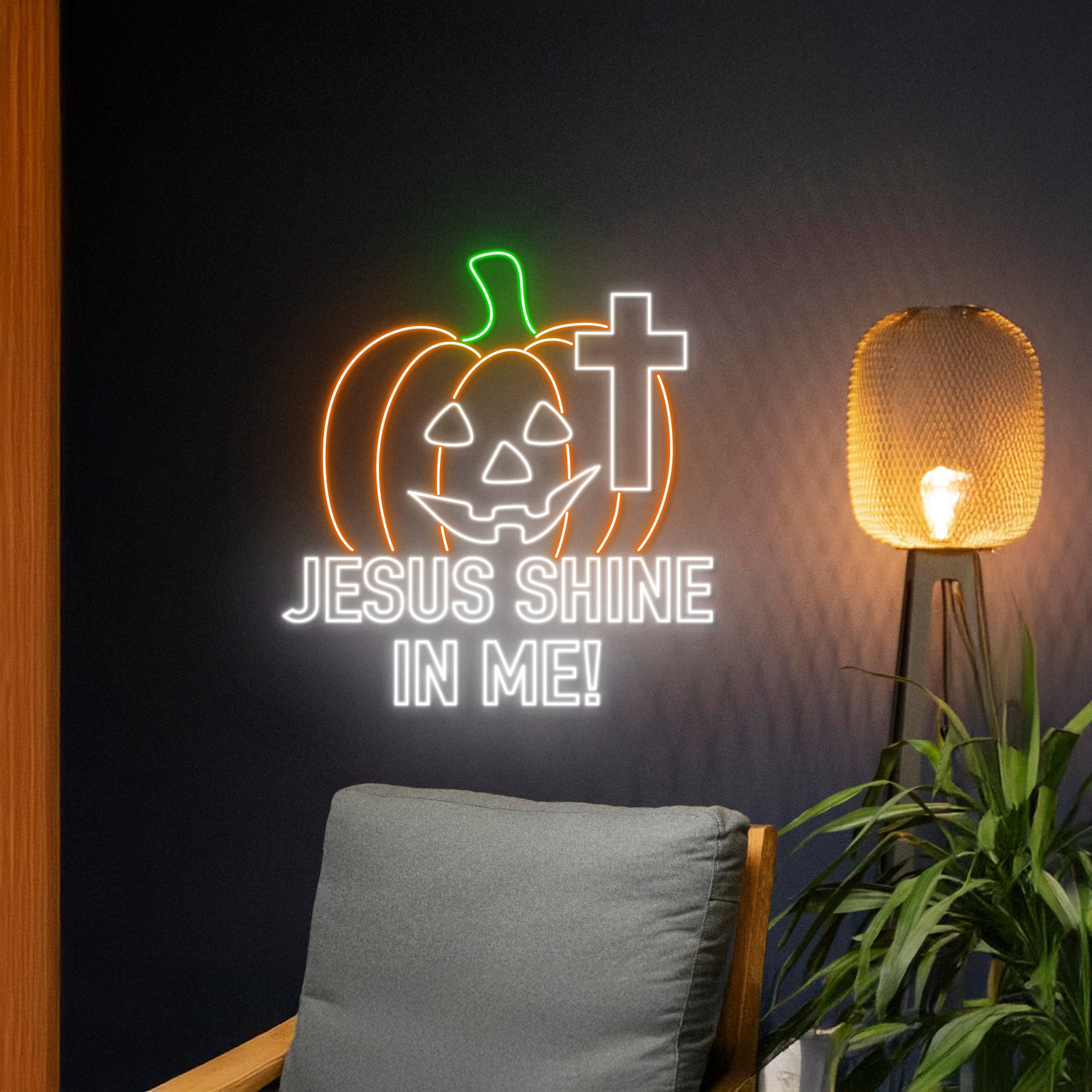 Jesus Shine In Me Pumpkin Neon Sign | Shineneon