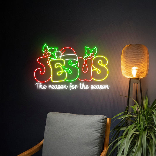 Jesus The Reason For The Season Neon Sign