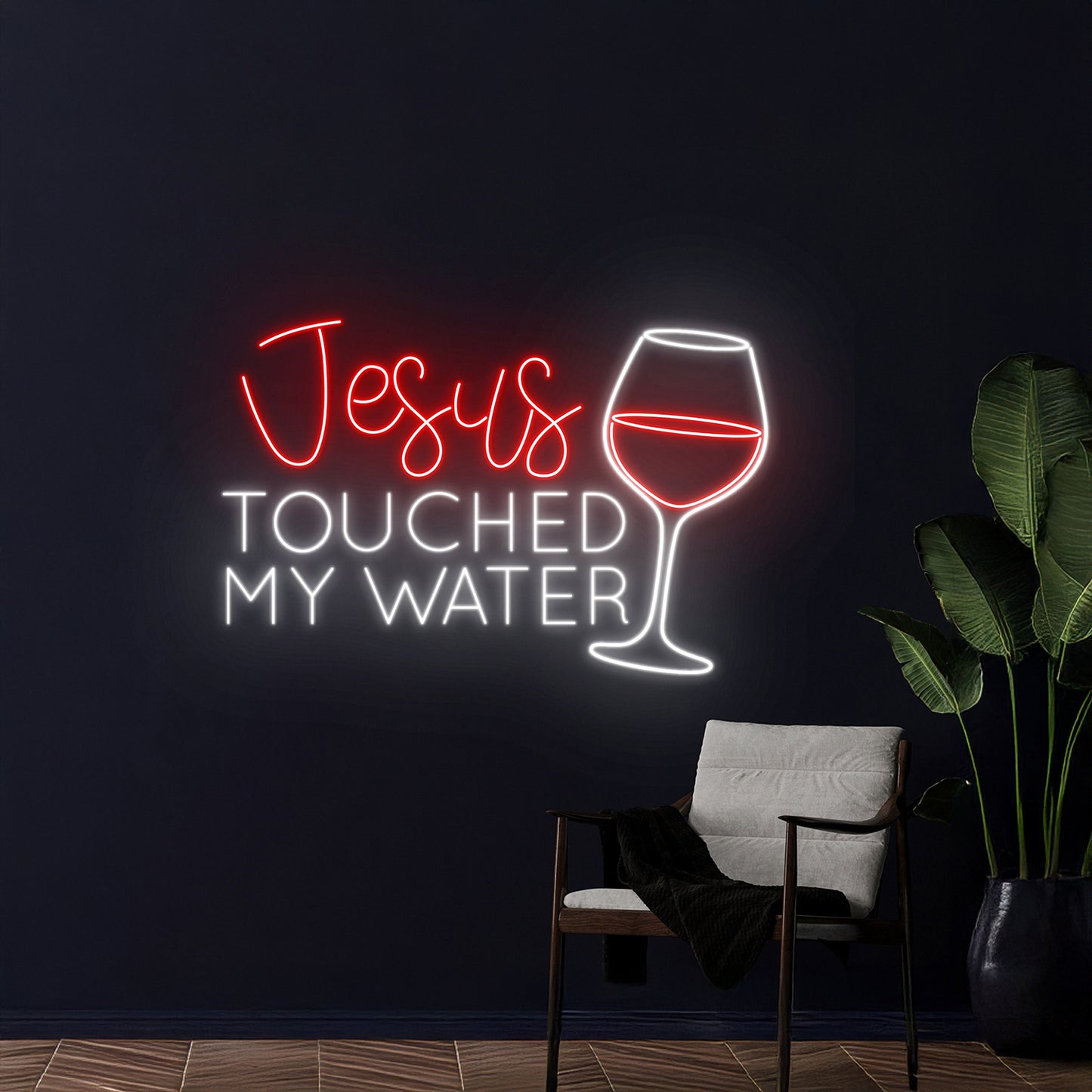 Jesus Touched My Water Neon Sign