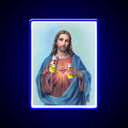 Jesus With Cans Of Tennants Beer Bar Decor Led Neon Sign Rgb Color - LED neon sign view 5