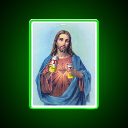 Jesus With Cans Of Tennants Beer Bar Decor Led Neon Sign Rgb Color - LED neon sign view 8