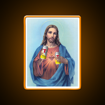 Jesus With Cans Of Tennants Beer Bar Decor Led Neon Sign Rgb Color - LED neon sign view 6
