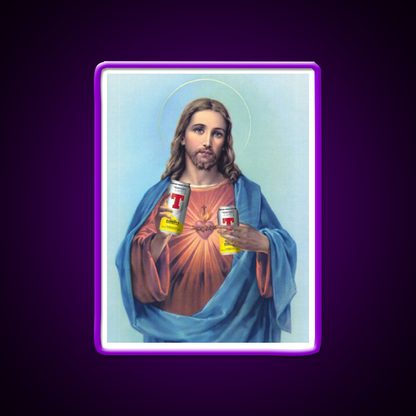 Jesus With Cans Of Tennants Beer Bar Decor Led Neon Sign Rgb Color - LED neon sign view 9