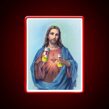 Jesus With Cans Of Tennants Beer Bar Decor Led Neon Sign Rgb Color - LED neon sign view 10
