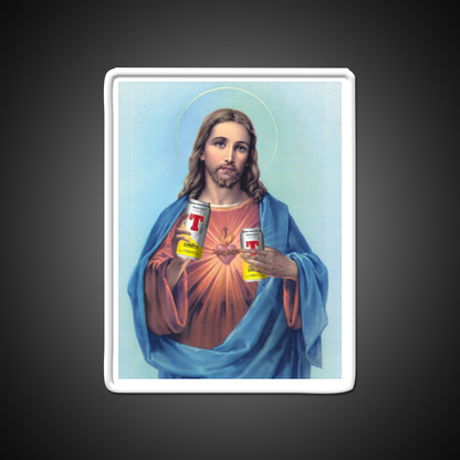 Jesus With Cans Of Tennants Beer Bar Decor Led Neon Sign Rgb Color - LED neon sign view 11