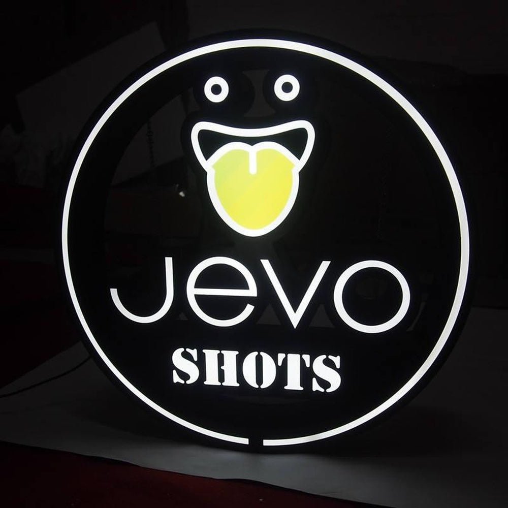 Jevo Shots Acrylic Business Logo Sign - Shineneon
