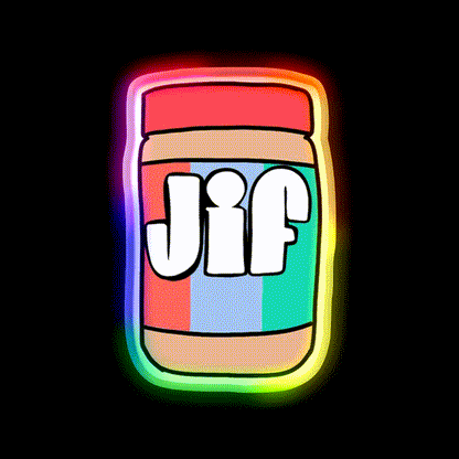 Jif Peanut Butter Snack Food Led Neon Sign Rgb Color - LED neon sign close-up detail